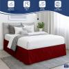 Pinch Pleated Split Corner Bed Skirt, Pinch Pleated Bed Skirt with Platform Three Sided Coverage Ultrasoft Microfiber Bed Skirts 18 Inch Drop Easy to Wash Wrinkle & Fade Resistant (King, Burgundy) view 2