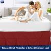 Pinch Pleated Split Corner Bed Skirt, Pinch Pleated Bed Skirt with Platform Three Sided Coverage Ultrasoft Microfiber Bed Skirts 18 Inch Drop Easy to Wash Wrinkle & Fade Resistant (King, Burgundy) view 4