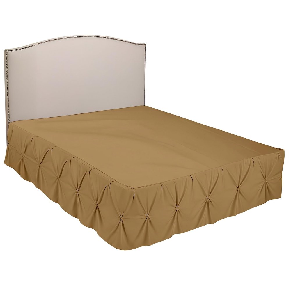 Pinch Pleated Split Corner Bed Skirt, Pinch Pleated Bed Skirt with Platform Three Sided Coverage Ultrasoft Microfiber Bed Skirts 12 Inch Drop Easy to Wash Wrinkle & Fade Resistant (King, Taupe)