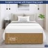 Pinch Pleated Split Corner Bed Skirt, Pinch Pleated Bed Skirt with Platform Three Sided Coverage Ultrasoft Microfiber Bed Skirts 12 Inch Drop Easy to Wash Wrinkle & Fade Resistant (King, Taupe) view 3