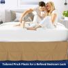 Pinch Pleated Split Corner Bed Skirt, Pinch Pleated Bed Skirt with Platform Three Sided Coverage Ultrasoft Microfiber Bed Skirts 12 Inch Drop Easy to Wash Wrinkle & Fade Resistant (King, Taupe) view 4