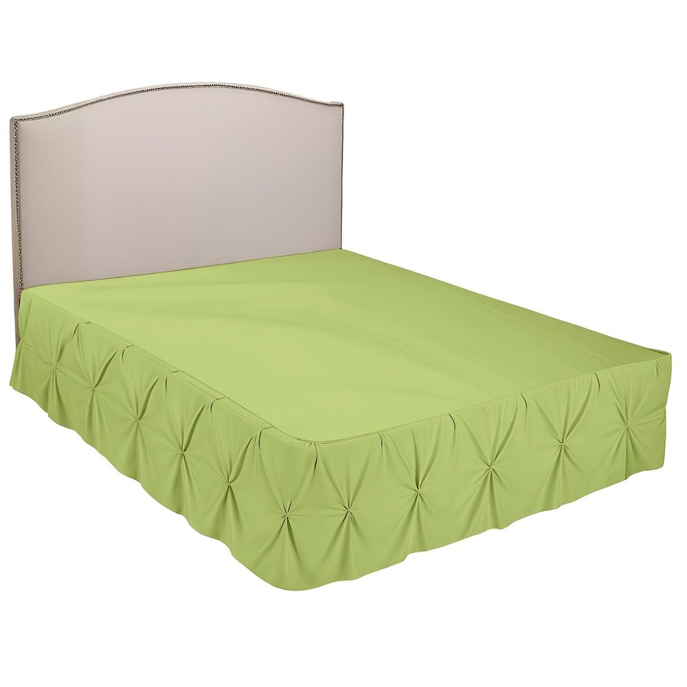 Pinch Pleated Split Corner Bed Skirt, Pinch Pleated Bed Skirt with Platform Three Sided Coverage Ultrasoft Microfiber Bed Skirts 16 Inch Drop Easy to Wash Wrinkle & Fade Resistant (King, Sage)