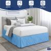 Pinch Pleated Split Corner Bed Skirt, Pinch Pleated Bed Skirt with Platform Three Sided Coverage Ultrasoft Microfiber Bed Skirts 21 Inch Drop Easy to Wash Wrinkle & Fade Resistant (King, Sky Blue) view 2