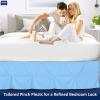 Pinch Pleated Split Corner Bed Skirt, Pinch Pleated Bed Skirt with Platform Three Sided Coverage Ultrasoft Microfiber Bed Skirts 21 Inch Drop Easy to Wash Wrinkle & Fade Resistant (King, Sky Blue) view 4