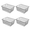 4 Pack Metal Wire Freezer Organizer Bins with Handles, Wire Storage Baskets for Organizing, Small Pantry Baskets view 1