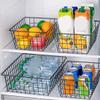 4 Pack Metal Wire Freezer Organizer Bins with Handles, Wire Storage Baskets for Organizing, Small Pantry Baskets view 2