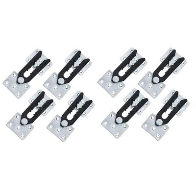 Sectional Couch Connector, 8 Pcs Metal Sofa Joint Snap Alligator Style Sectional Couch Connector - (Color: Silver black)