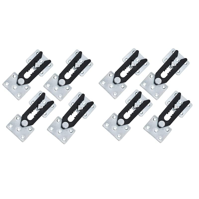 Sectional Couch Connector, 8 Pcs Metal Sofa Joint Snap Alligator Style Sectional Couch Connector - (Color: Silver black)