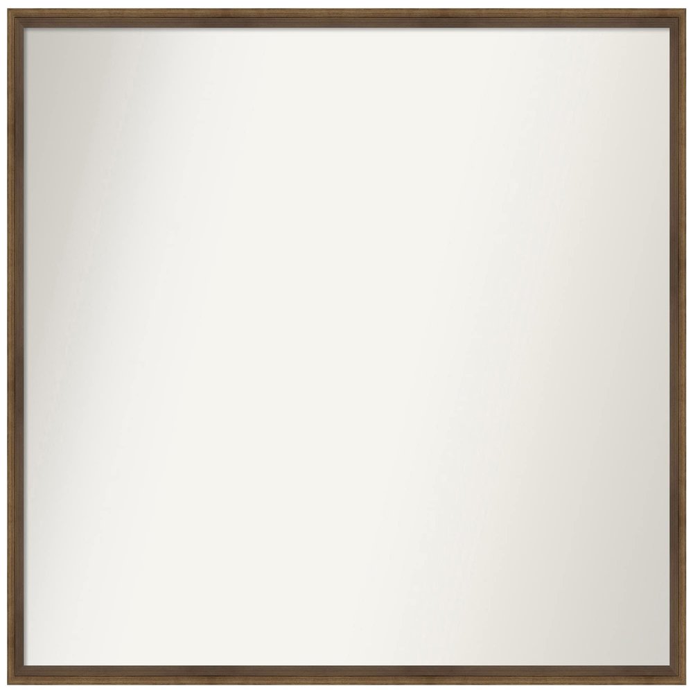 Amanti Art Bronze Bathroom Mirror for Over Sink, 28x33 Custom Made Lucie Light Bronze Rectangle Vanity Mirror, Large Modern Wood Frame, Hangs Horizonally and Vertically, Wall Decor