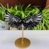 4inch Crystal Angel Wings Figurines with Free Stand, Hand-Carved from Real Natural Stone, Reiki Heal,Crystal Gifts,Home Decoration (Obsidian,4in) view 4