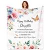 Tjovuzn Birthday Gifts for Daughter, Daughter Birthday Gifts Blanket 60"x50", Happy Birthday Gift for Daughters Adult, Birthday Gift for Daughters from Mom Dad, to My Daughter's Birthday Blanket view 1