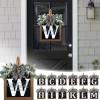 Last Name Year Round Front Door Wreath Front Porch Decoration 26 Letter Welcome Sign with Eucalyptus Garland and Bow Spring Wreaths for Front Door Outside Hanger GarlandW view 4