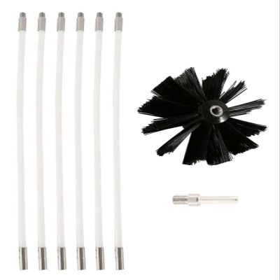 chimney sweep kit Chimney Cleaning Brush Kit, Chimney Sweep Kit, Chimney Brush And Rods Kit Electrical Rotary Drill Drive Sweeping Cleaning Tool With 6/9/12/15 Flexible Rods ( Color : 6 Rods , Size :