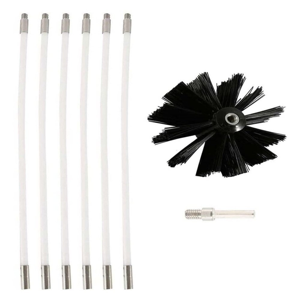 chimney sweep kit Chimney Cleaning Brush Kit, Chimney Sweep Kit, Chimney Brush And Rods Kit Electrical Rotary Drill Drive Sweeping Cleaning Tool With 6/9/12/15 Flexible Rods ( Color : 6 Rods , Size :