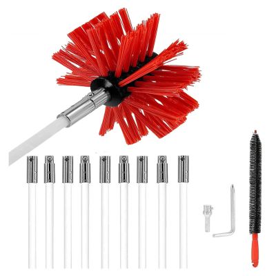 chimney sweep kit Dryer Vent Cleaning Brush For Easy Cleaning, Dryer Vent Cleaner Kit Flexible Lint Brush With Drill Attachment, Synthetic Brush Head, Use With Or Without A Power Drill ( Color : 9 Rod