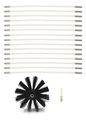 LIYUN Chimney Sweep kit Chimney Cleaning Brush Dryer Duct Cleaner 2-in-1 Kit Fireplace Drier Vent Lint Sweeping Tools Rotary System Working with Or Without Drill (Color : 15 Rods, Size : 610mm)