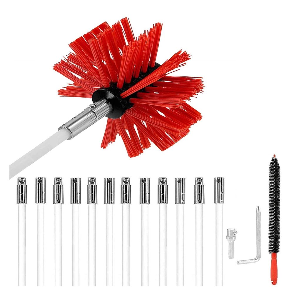 chimney sweep kit Dryer Vent Cleaning Brush For Easy Cleaning, Dryer Vent Cleaner Kit Flexible Lint Brush With Drill Attachment, Synthetic Brush Head, Use With Or Without A Power Drill ( Color : 12 Ro