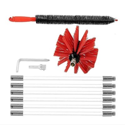 LIYUN Chimney Sweep kit Chimney Sweep Kit Flexible Dryer Vent Brush Cleaning Kit Synthetic Brush Head Lint Remover Fireplace Chimney Brushes Chimney Cleaning Tool (Color : 6 Rods, Size : 610mm)