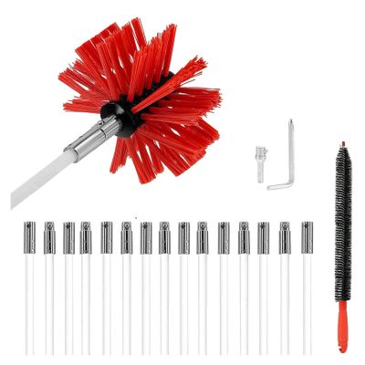 chimney sweep kit Dryer Vent Cleaning Brush For Easy Cleaning, Dryer Vent Cleaner Kit Flexible Lint Brush With Drill Attachment, Synthetic Brush Head, Use With Or Without A Power Drill ( Color : 15 Ro