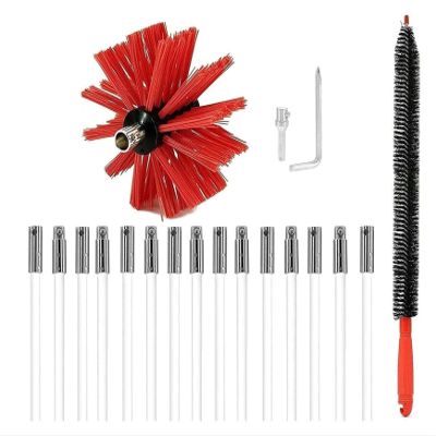 LIYUN Chimney Sweep kit Chimney Sweep Brush Fiberglass Chimney Rod Kit Cleaning Brush Kit Dryer Duct Cleaning Kit Chimney Brush Rod Kit (Color : 15 Rods, Size : 610mm)