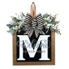 Last Name All Year Round Front Door Garland, Front Porch Decoration 26 Letter Welcome Garland and Eucalyptus and Bow Suitable for Spring Summer Winter Used for Front Door Hanging Garland (M) view 1