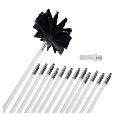 LIYUN Chimney Sweep kit Dryer Vent Cleaning Brush Chimney Sweep Kit Chimney Cleaning Brush with 9 Flexible Chimney Rods Chimney Cleaning System (Color : 12 Rods, Size : 410mm)