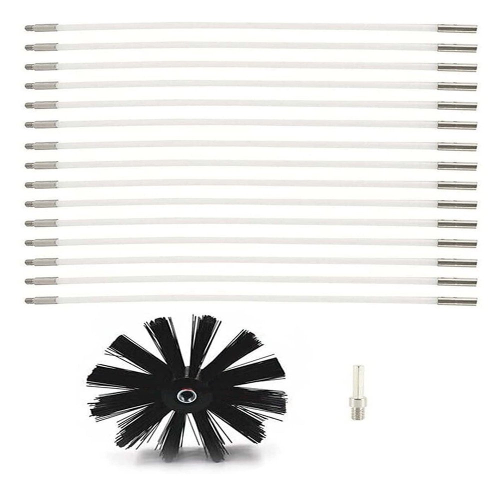 chimney sweep kit Dryer Vent Cleaning Brush Chimney Cleaning Brush Fireplace Flue Sweep Whip Cleaner Tools Rotary System Rods Kit Chimney Cleaning Kit Chimney Cleaning Tool ( Color : 15 Rods , Size :