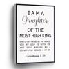 2 Corinthians 6 18 Canvas Print I Am The Daughter Of A King Wall Art Bible Verse Sign Poster Christian Gift For Home Office School Wall Decor Framed Artwork(Wood Framed 12" X 16") view 1