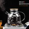 WHJY Clear Glass Teapot Glass Pots for Cooking on Stove Clear Teapots with Infuser for Loose tea, Kettle Teapot for Loose Leaf for Boiling Water - 60oz view 3