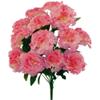 14 x Carnation Silk Flowers, 17" Bush, Artificial, Wedding Bouquet, Fake Faux (Baby Pink) view 1