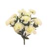 14 x Carnation Silk Flowers, 17" Bush, Artificial, Wedding Bouquet, Fake Faux (Cream/Ivory) view 1