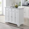 HomeStock Renaissance Rhapsody Kitchen Island with Durable Top and Optional Casters - Island/Cart, Versatile Storage Kitchen Island, Elegant Kitchen Cart White view 2