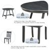 VilroCaz Solid Wood 5 Piece Kitchen Dining Room Table Set, Expandable Round Dining Table Set for 4, Home Family Breakfast Set with 4 Upholstered Dining Chairs, Small Space Solutions (Gray-56) view 3