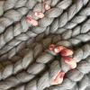Chunky Knit Throw Blanket 23x31in, Giant Handmade Blanket Soft Thicker Knitted Blanket for Home Bed Sofa Decoration, Soft Cozy Chenille Yarn Knitted Blanket view 2