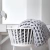 Chunky Knit Throw Blanket 23x31in, Giant Handmade Blanket Soft Thicker Knitted Blanket for Home Bed Sofa Decoration, Soft Cozy Chenille Yarn Knitted Blanket view 3