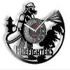 Non Ticking Wall Clock 12 Inches Outdoor Fire Fighting Vinyl Fire Recorder Helm Uniform Wall Clock Firefighters Gift Clock Mechanism view 1