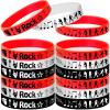 Oringaga 24PCS Rock and Roll Silicone Bracelets Rubber Wristbands -Music Party Favors Music Notes Party Decorations Musican Guitar Audio Record Microphone Rap Birthday view 1