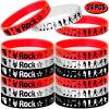 Oringaga 24PCS Rock and Roll Silicone Bracelets Rubber Wristbands -Music Party Favors Music Notes Party Decorations Musican Guitar Audio Record Microphone Rap Birthday view 2