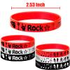 Oringaga 24PCS Rock and Roll Silicone Bracelets Rubber Wristbands -Music Party Favors Music Notes Party Decorations Musican Guitar Audio Record Microphone Rap Birthday view 3