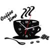Aqur2020 Acrylic Wall Clock, DIY Coffee Cup Shape, Modern Mute, Black, 13.77x11.81 Inch, for Office Home Bedroom Kitchen view 1