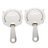 2pcs Stainless Steel Cocktail Strainers Ice Filtering Tools for Bar Use Comfortable Mixing Glasses for Home Bartending Easy to Clean view 1