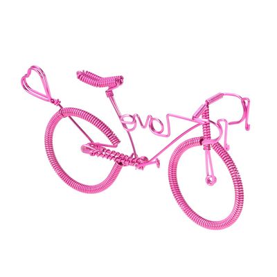 FOYTOKI Handmade Pink Bike Model Figurine Miniature Ornament for Home and Office Decoration