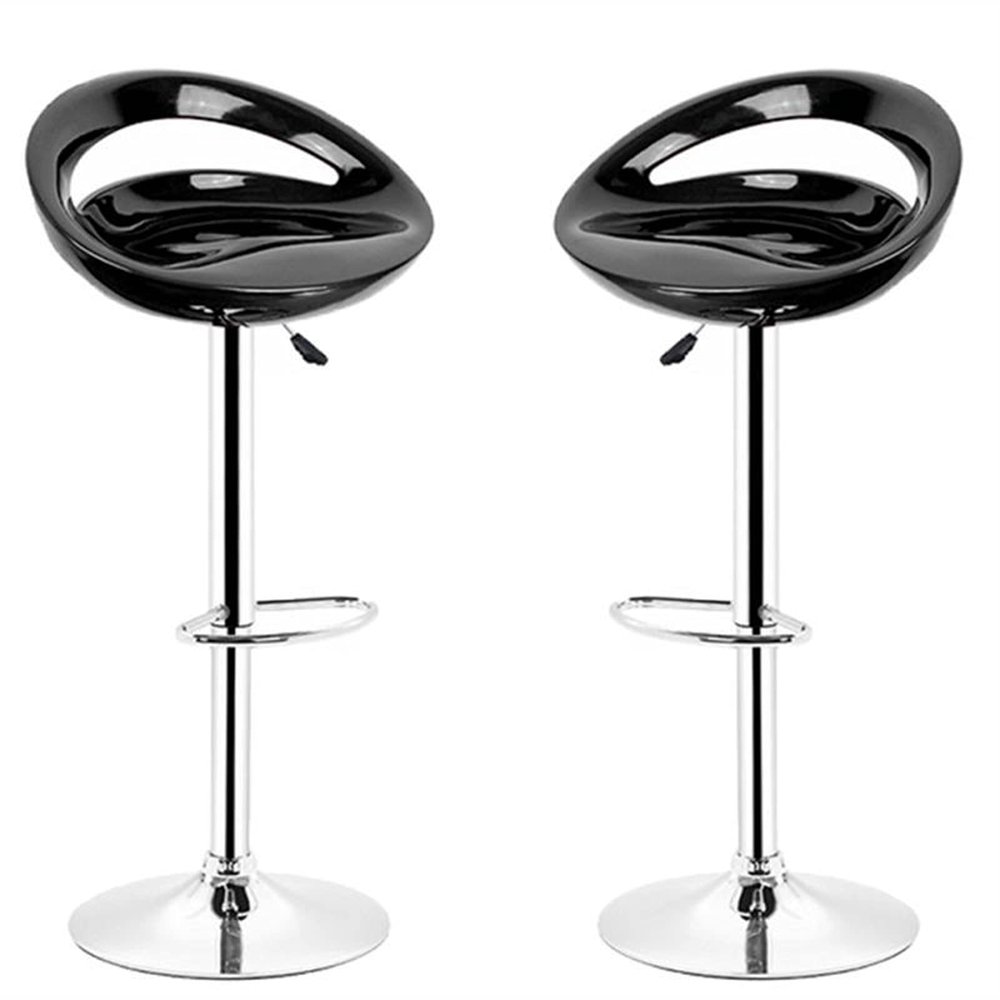 DYPASA Counter Stools Set of 2 Bar Chairs Bar Stools Bar Furniture Adjustable Gas Lift Bar Chair ABS Plastic Seat Modern Living Room Chairs Bar Stools (Color : Black)