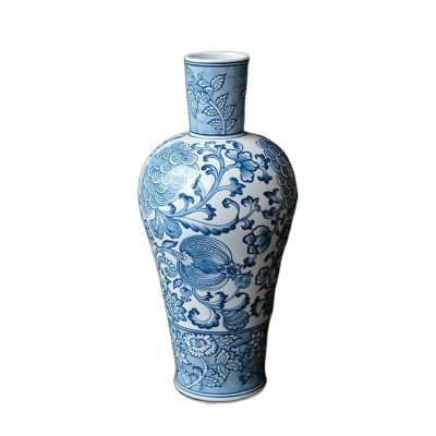 DYPASA Dry Flower arrangemen Blue and White Porcelain Vases Dried Flowers Flower Arrangement Ornaments Flowers Hydroponics Flower Decorations Porch Living Room Study Decoration Flower Vase