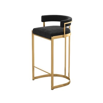 DYPASA Counter Stools 90cm Nordic Luxury High Stool Modern Simple Back Bar Chair Coffee Shop Bar Island Chair Bar Stools (Color : Black)