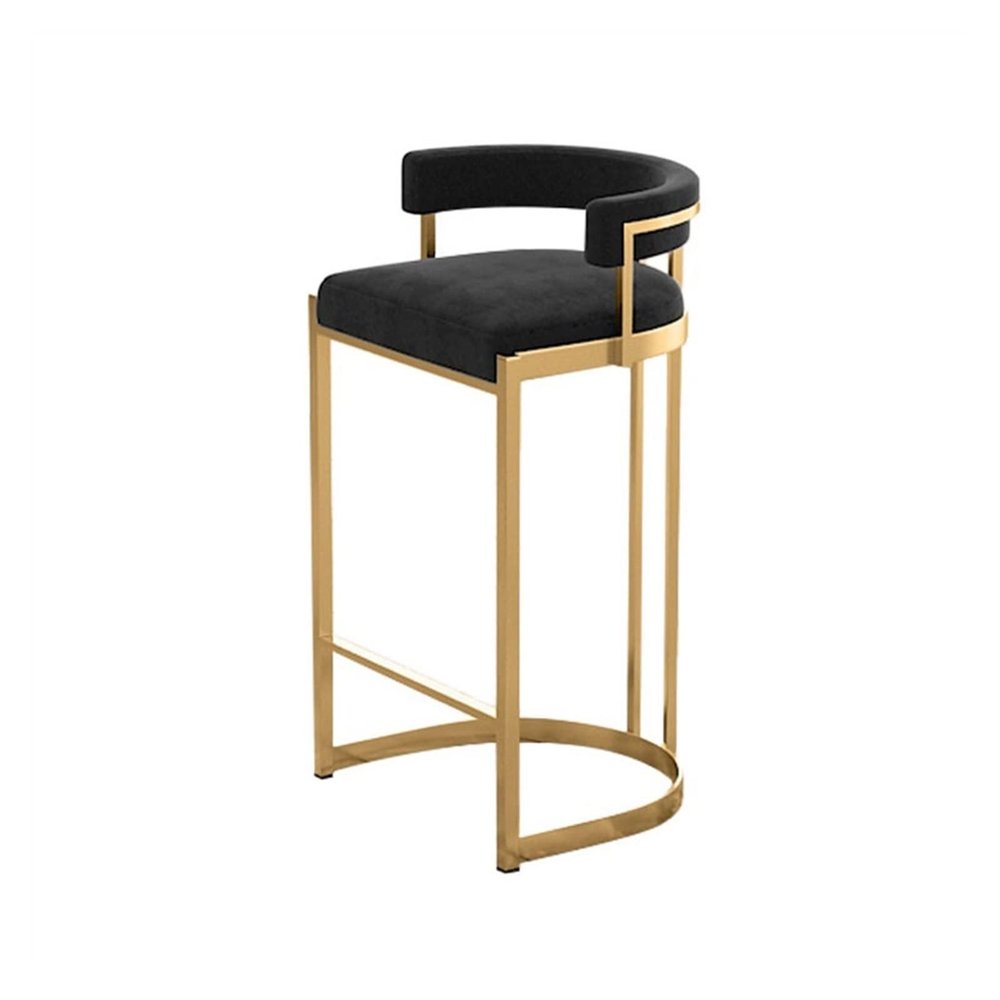 DYPASA Counter Stools 90cm Nordic Luxury High Stool Modern Simple Back Bar Chair Coffee Shop Bar Island Chair Bar Stools (Color : Black)
