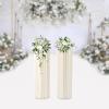 2PCs Wedding Centerpieces Cardboard Vases, H: 39.4xDia: 11.4 Foldable Cardboard Centerpiece Display Tall Flower Vase Flowers Stand Elegant Bulk Weddings Decoration Table Cylinder Centerpiece Stands view 2