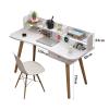 SUNESA PC Desk White Modern Minimalist Desk with Wood Leg Desktop PC Laptop Desk with Storage Rack Home Bedroom Furniture Dormitory Student Writing Desk Office Desks view 2