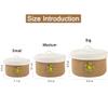 Round Storage Basket with Lid/Hand-Woven Storage Bucket/Cotton Rope Storage Box for Storing Snacks Cosmetics Plants, Daisy Decoration Basket,Set of 3 (9.4 "x6.3"/8.3 "x5.1"/7.1 "x3.5") - White/Khaki view 2