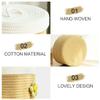 Round Storage Basket with Lid/Hand-Woven Storage Bucket/Cotton Rope Storage Box for Storing Snacks Cosmetics Plants, Daisy Decoration Basket,Set of 3 (9.4 "x6.3"/8.3 "x5.1"/7.1 "x3.5") - White/Khaki view 3